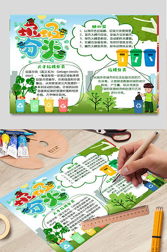 垃圾分类绿色环保小报