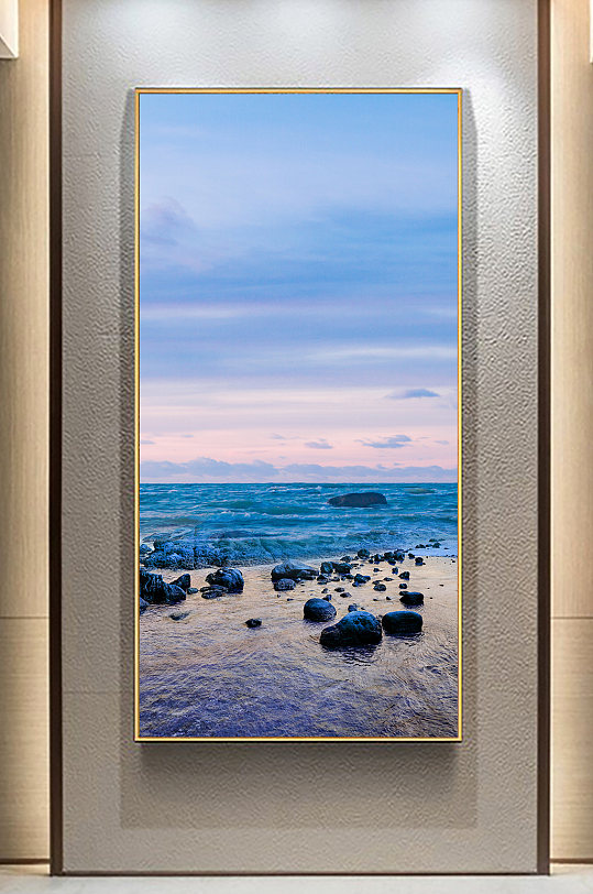 风景如画蓝色白云沙滩