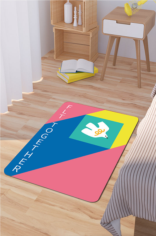 卡通地毯抽象色块-众图网