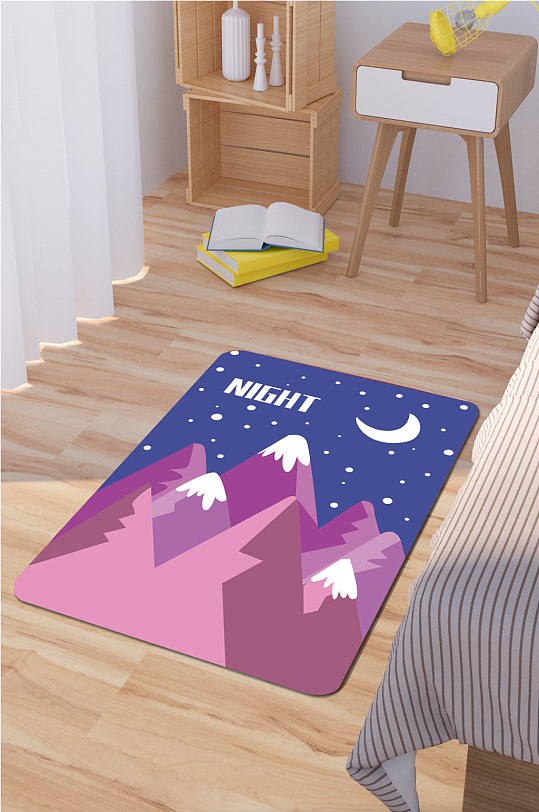 卡通地毯小清新地毯-众图网