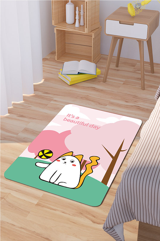 卡通地毯卡通小熊地毯-众图网