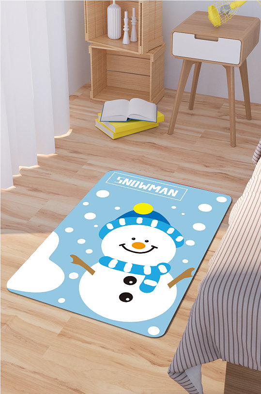 时尚地毯冬季雪人-众图网