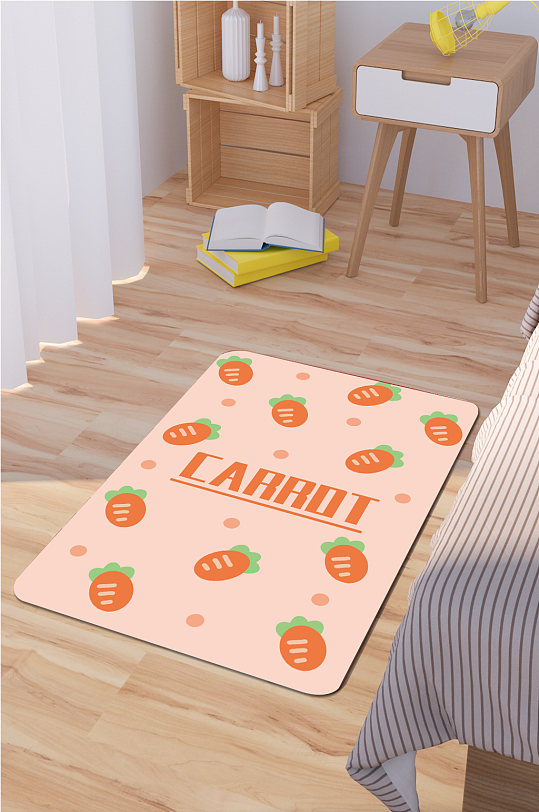 卡通时尚地毯胡萝卜-众图网