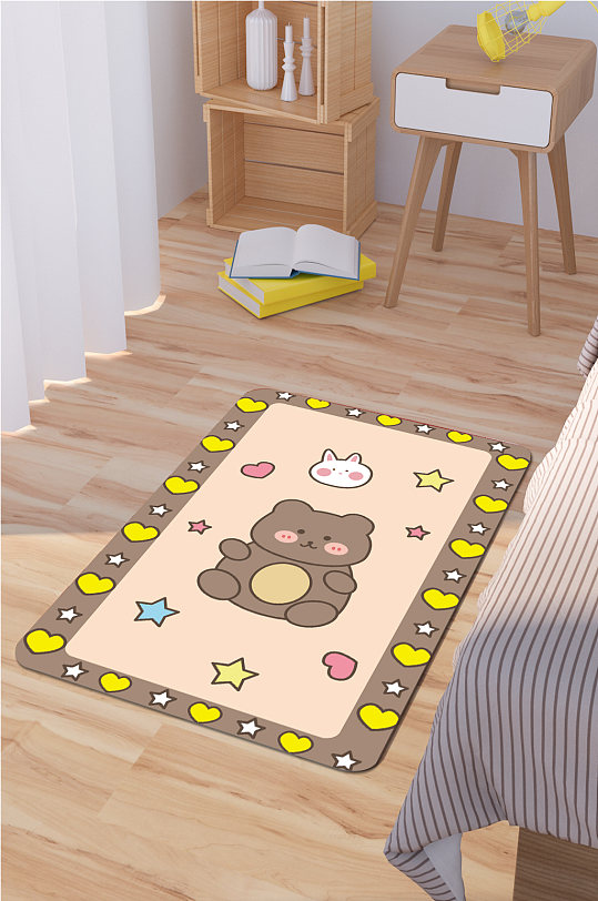 卡通时尚地毯卡通动物-众图网