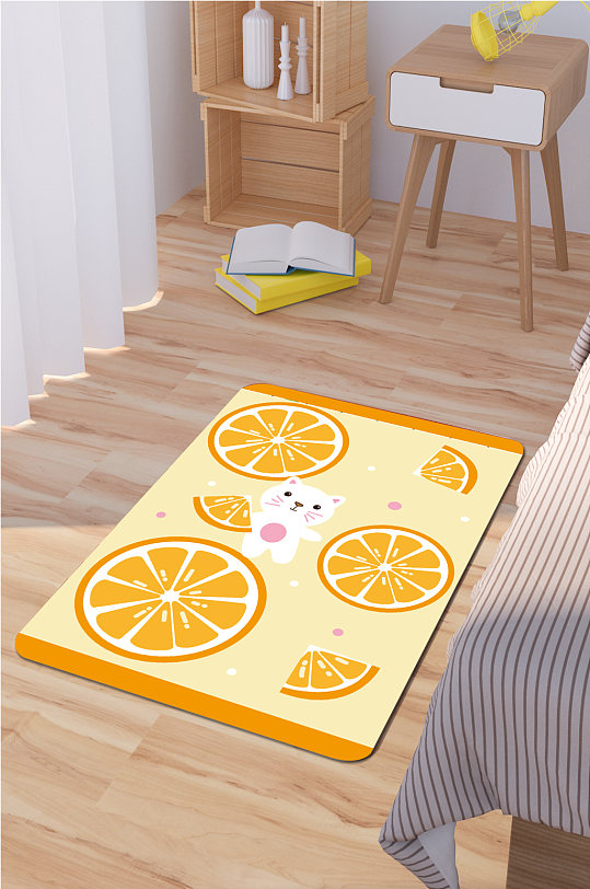 卡通时尚地毯卡通香橙-众图网