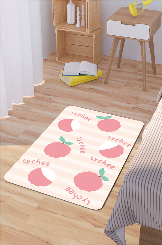 卡通时尚地毯手绘苹果