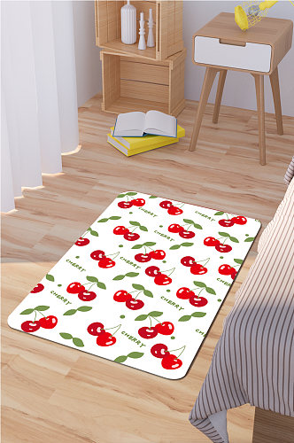 家装地毯樱桃水果图案