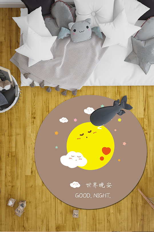 卡通动物地毯儿童地毯-众图网