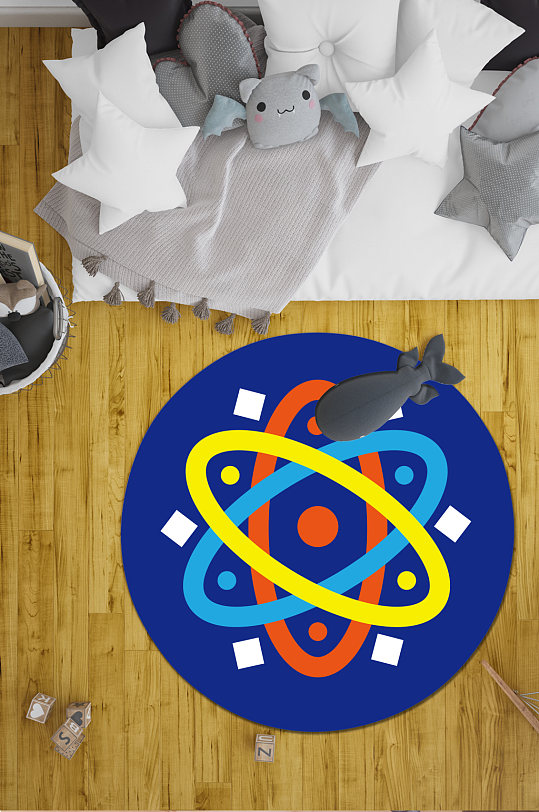 家装地毯多边圆形图案-众图网