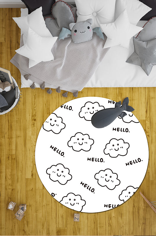 家装地毯云朵地毯-众图网