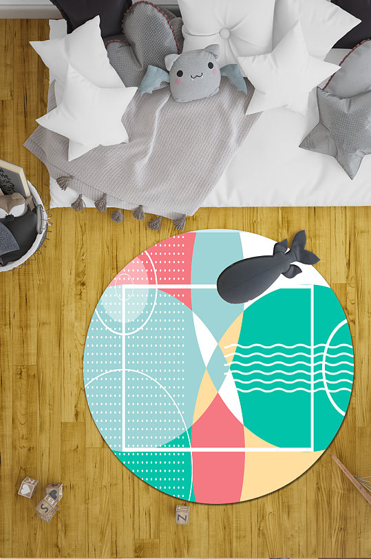 家装地毯几何图案地毯-众图网