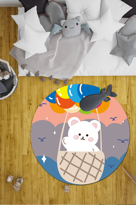 家装地毯小熊气球-众图网