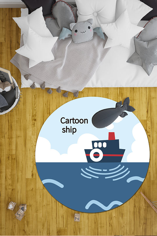 家装地毯行驶的游艇-众图网