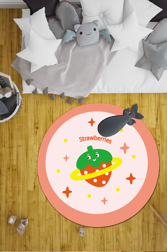 家装地毯草莓图案-众图网