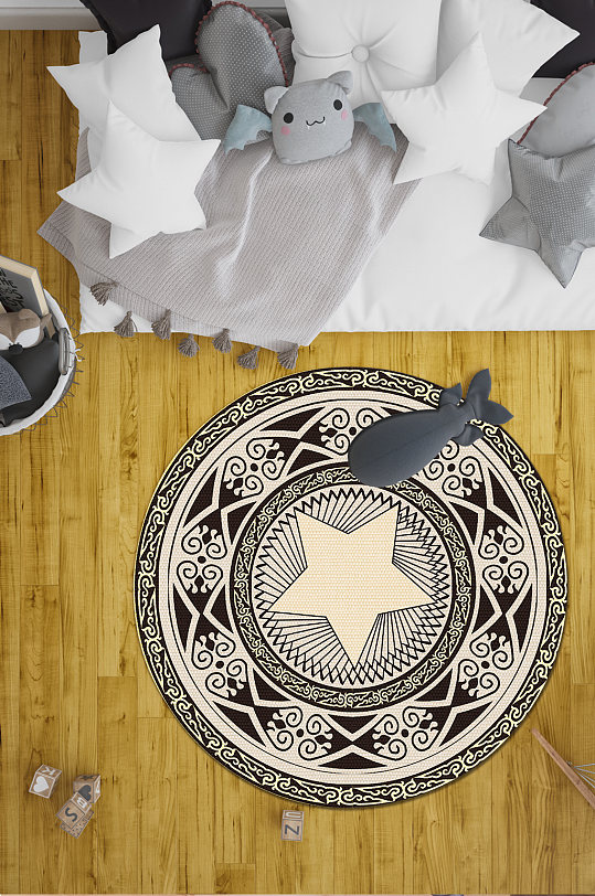 圆形地毯高档花纹地毯-众图网