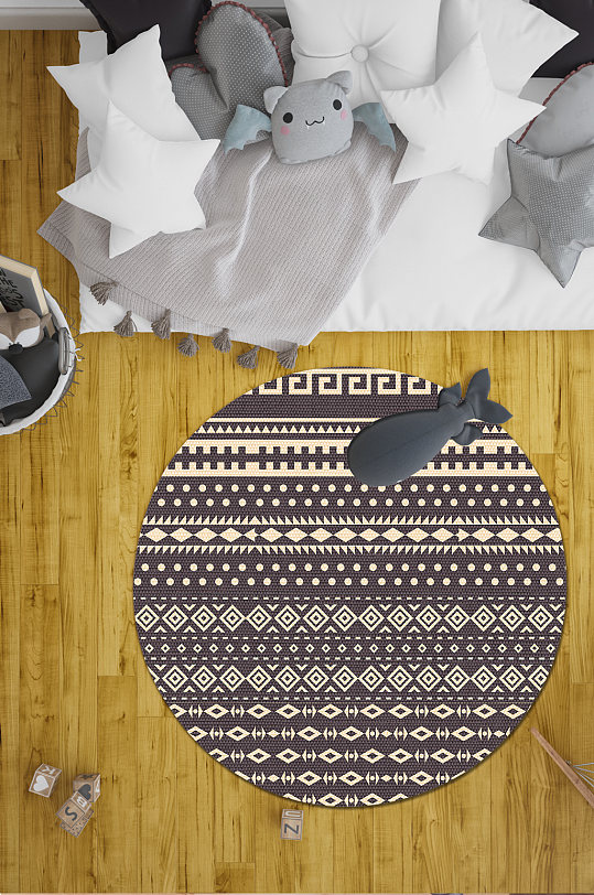 圆形地毯地毯设计-众图网