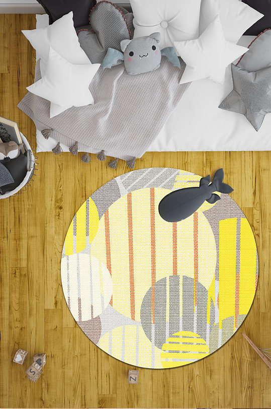 圆形地毯新中式地毯-众图网