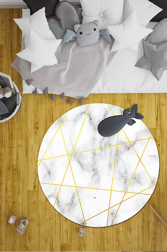 圆形地毯大理石花纹-众图网