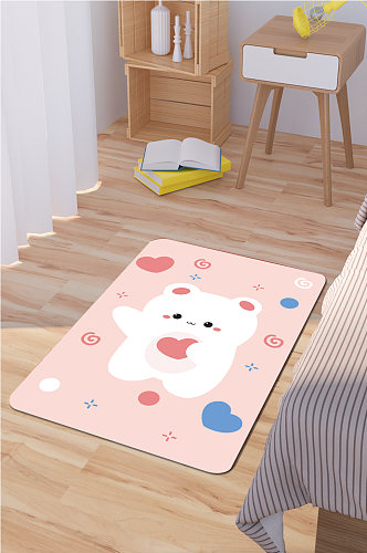 家装地毯卡通小白熊