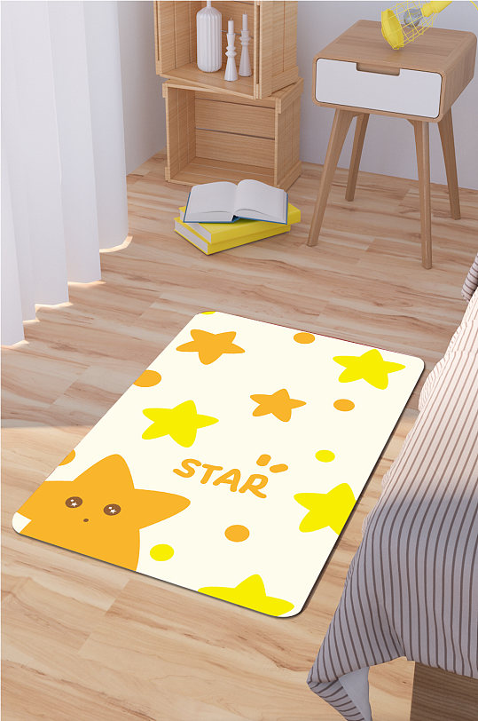 卧室地毯五角星图案