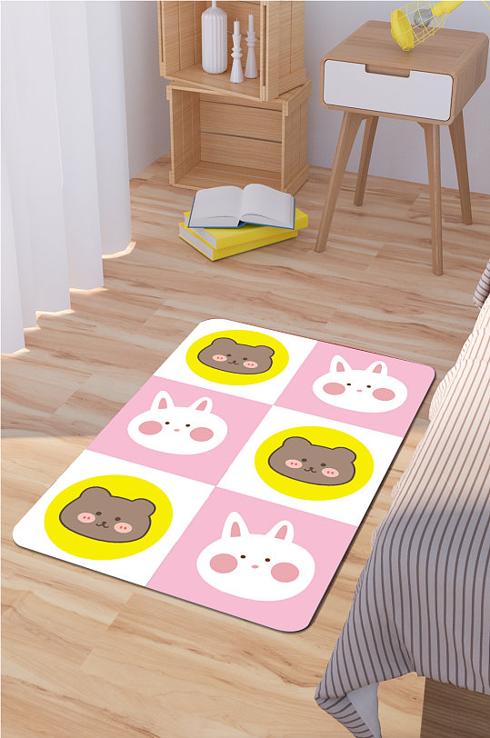 卧室地毯动物头像-众图网