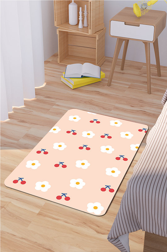 门口地垫樱桃图案-众图网