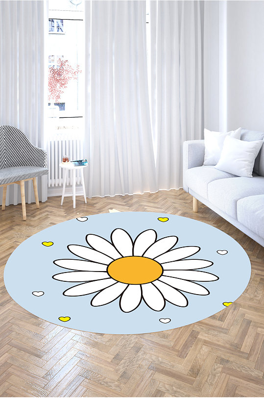 圆形地毯花卉图案