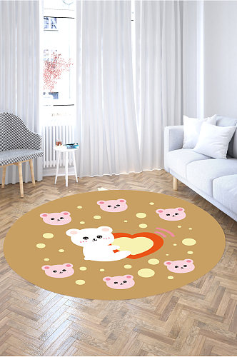 圆形地毯可爱猫咪