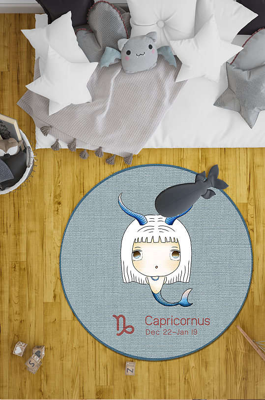 星座图案地毯百搭地毯-众图网