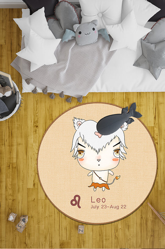 星座图案地毯卧室地毯-众图网