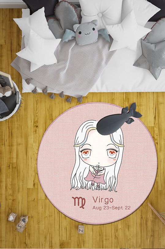 星座图案地毯处女座-众图网