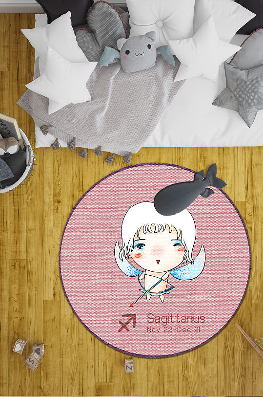 星座图案地毯射手座-众图网