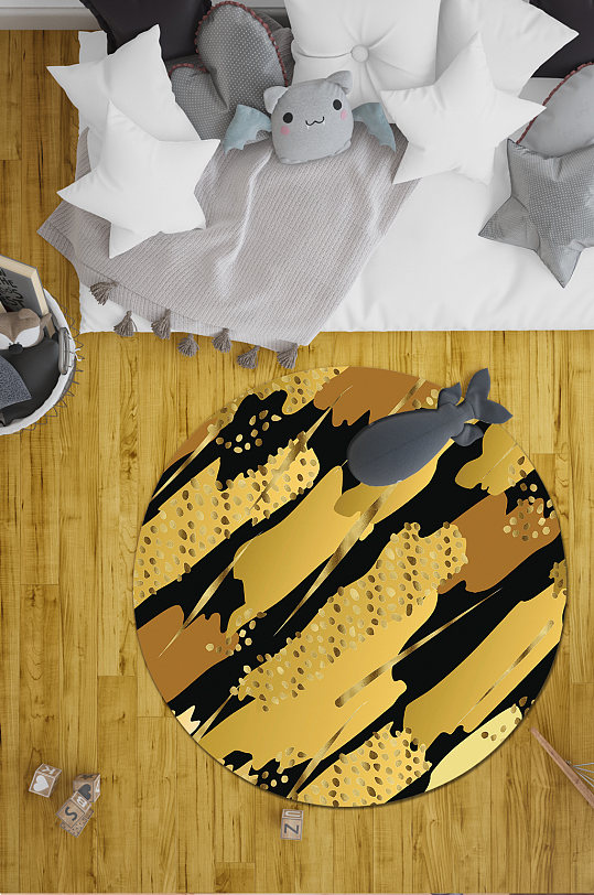 小清新地毯涂鸦撞色-众图网