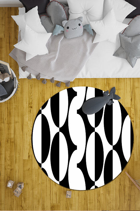 小清新地毯百搭地毯-众图网