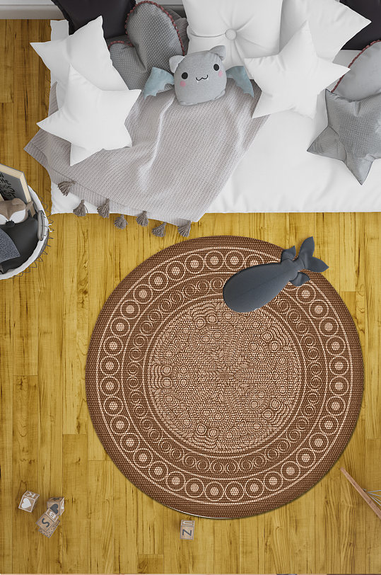 民族风地毯抽象花纹地毯-众图网