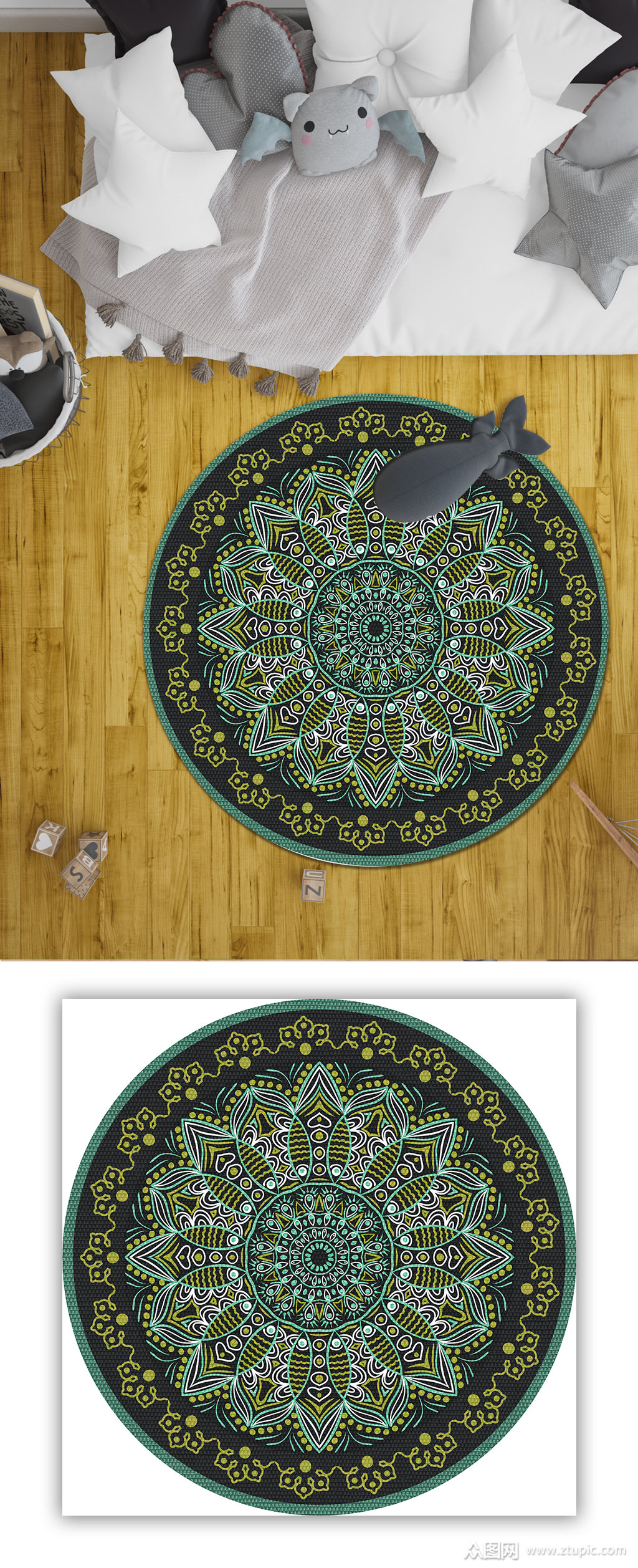 民族风地毯中式复古花纹