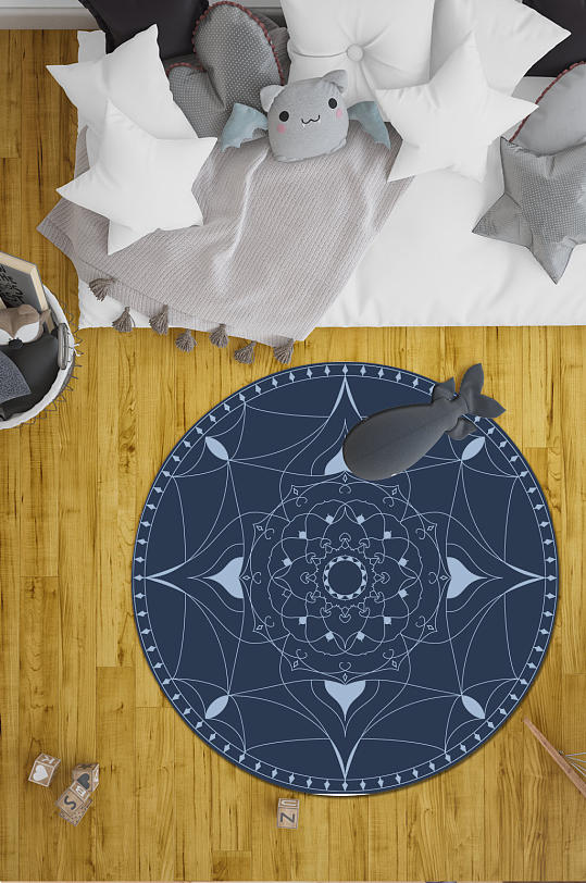 时尚圆形地毯民族风地毯-众图网