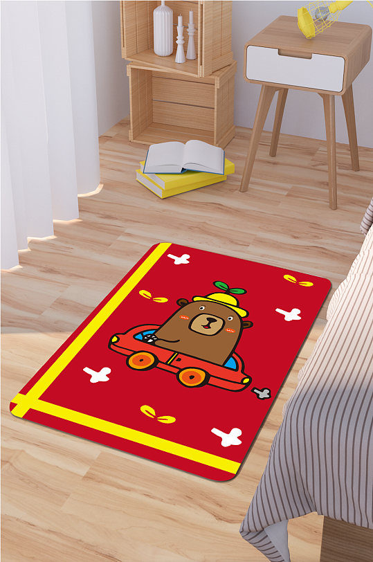 北欧风地毯卡通动物地毯-众图网