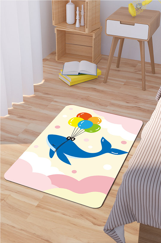 北欧风地毯海豚气球