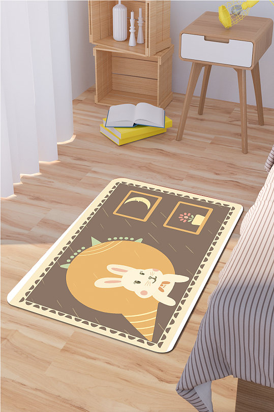 床边地毯卡通图案