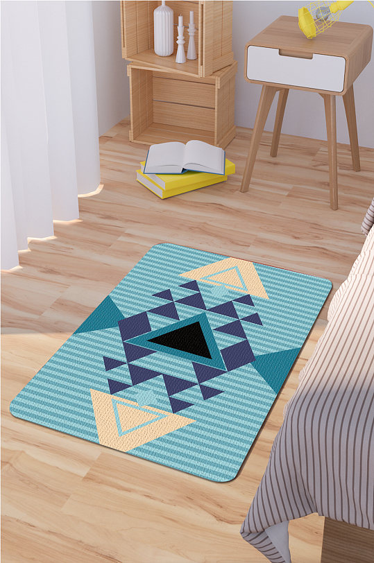 床边地毯北欧几何地毯