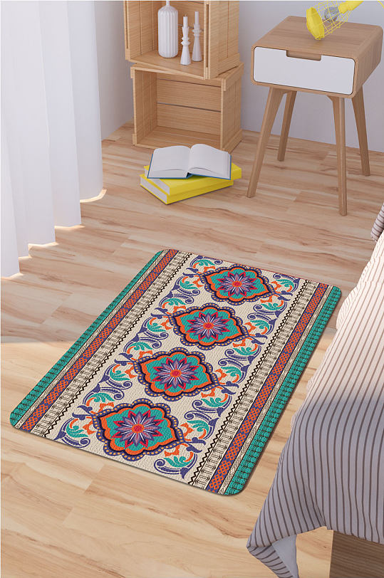 卧室地毯民族风地毯-众图网