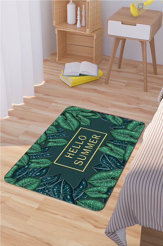卧室地毯植物叶子地毯