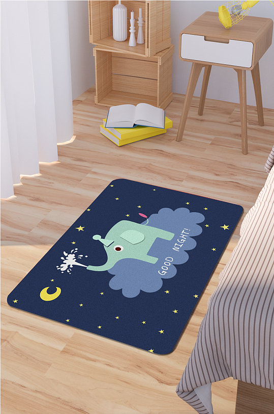 卧室地毯卡通图案地毯-众图网