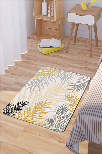 卧室地毯热带植物地毯