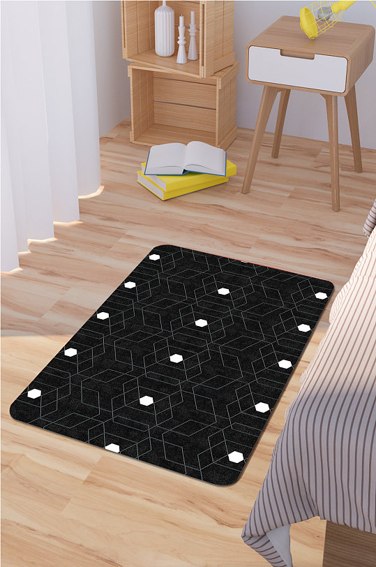 卧室地毯纯色地毯-众图网