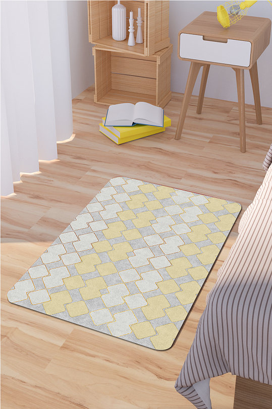 卧室地毯菱形拼接图案