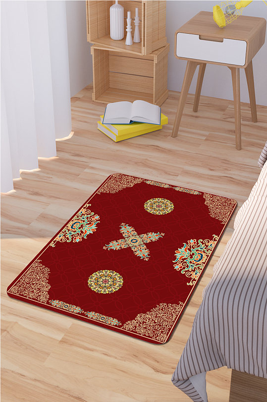 卧室地毯宫廷风地毯-众图网