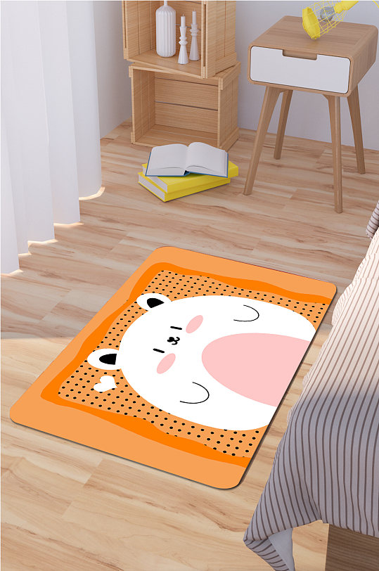 卧室地毯卡通动物图案