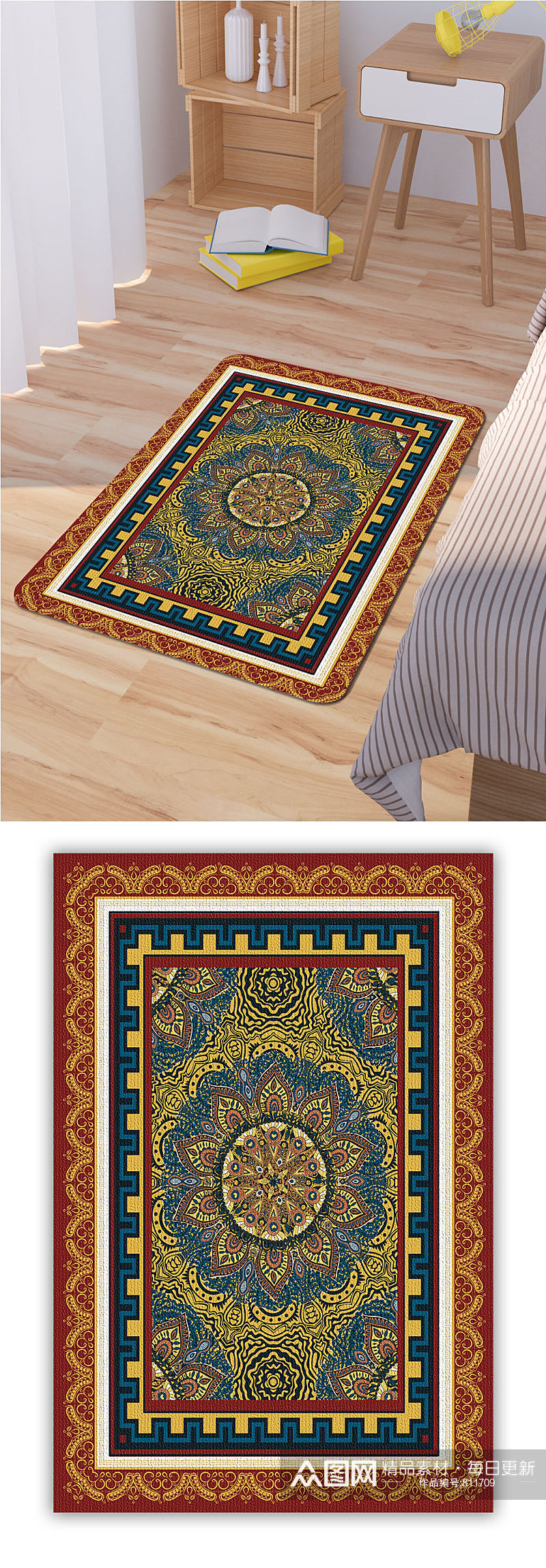 现代简约地毯欧式花纹地毯素材